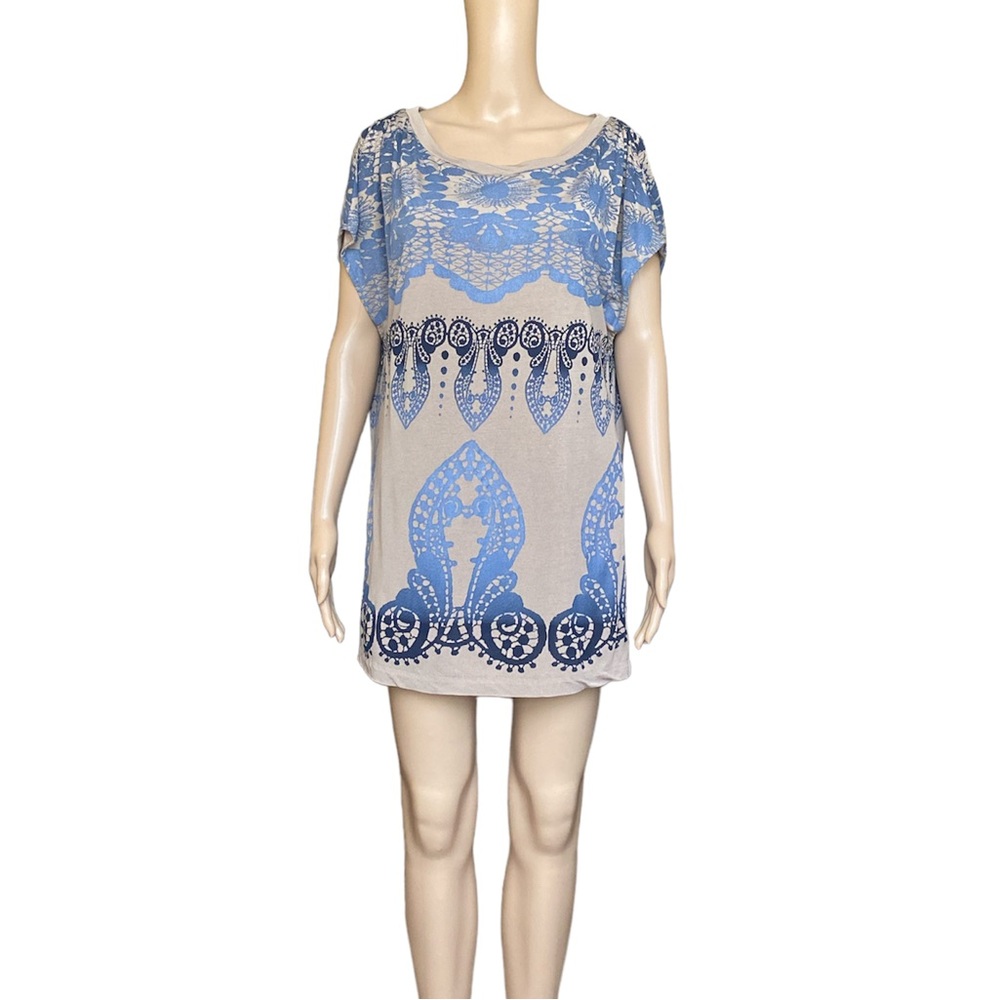 3.1 Phillip Lim printed silk / cotton oversized tunic top S